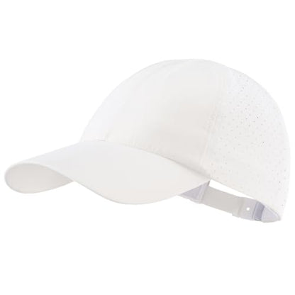 Connectyle Quick Dry Performance Run Hat for Men Women Lightweight Adjustable Sports Cap UPF 50+ Sun Protection Baseball Cap - color: White