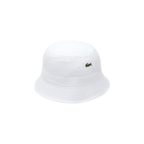 Lacoste Piqué Bucket Hat - color: White, size: Large