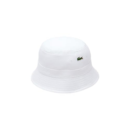 Lacoste Piqué Bucket Hat - color: White, size: Large