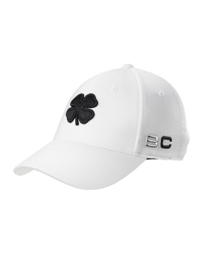 Black Clover Unisex Fitted Cap Golf Hat - color: Iron X Snow (White/Black), size: Small-Medium