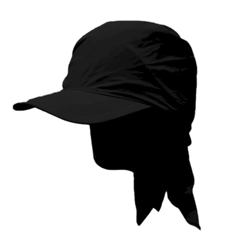 Sun Hat with Neck Flap for Women Wide Brim, Packable, Foldable, Outdoor Sun Protection, Baseball Visor Hat - color: Black
