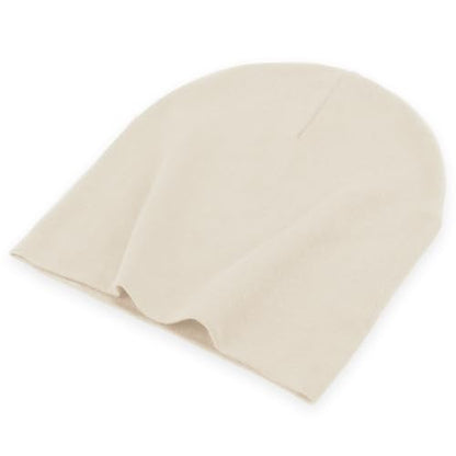 Thin 100% Cotton Fine-Knit Beanie Hat Slouchy Soft Chemo Skull Cap - color: 1-beige