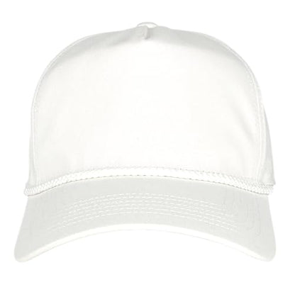 E BY ELIDAN A-Frame Trucker Hat, 5-Panel Blank Snapback - color: White + White Rope
