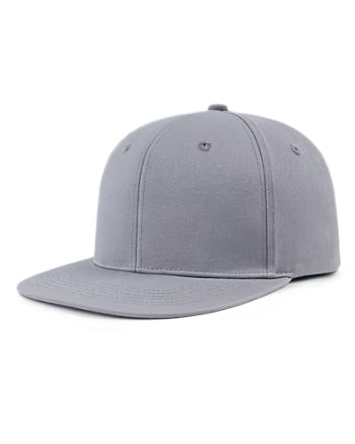 Zylioo XL 2XL Snapback Hat, Large Flat Bill Baseball Cap for Men Women - color: Gray, size: Large