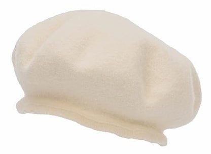French Beret Hat for Women Solid Beanie Cap Stretchable Winter Warm Beret - color: Beige