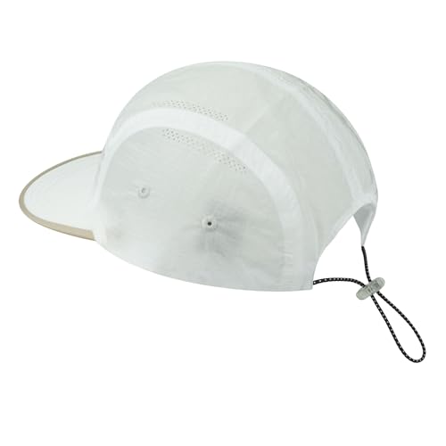 Croogo Short Brim Baseball Cap Flat Bill 5 Panel Hat Mesh Quick Drying Caps - color: White