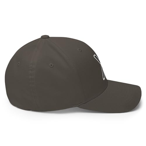 FX XRP Fitted Hat Embroidered Curved Bill Mid Crown Closed-Back Structured Twill Cap - color: Dark Grey, size: Large-X-Large