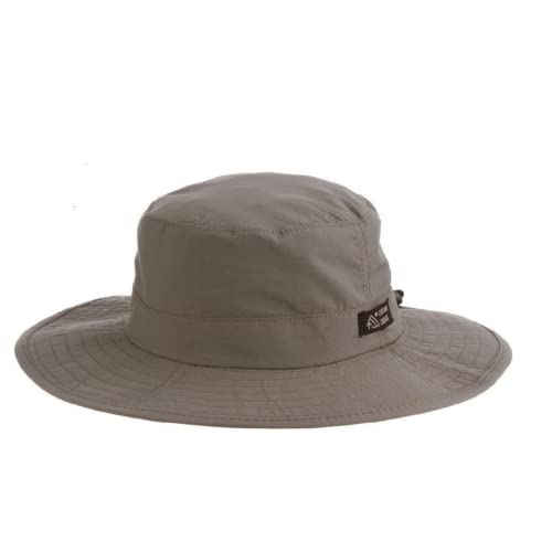 Dorfman Pacific Men’s 1 Piece Big Brim Boonie Hat with Nylon Chin Cord - color: Grey, size: Medium
