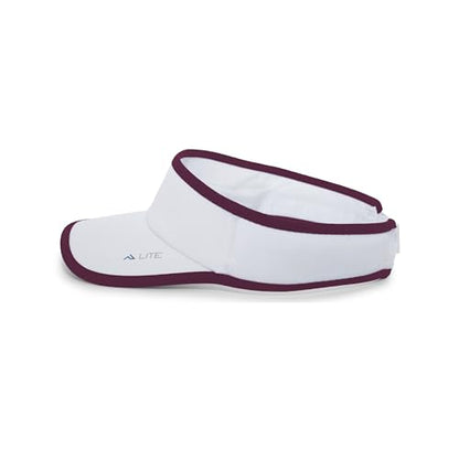 Pacific Headwear Unisex Adult Pacific Headwear Lite Allsport Active Visor - color: White/Maroon