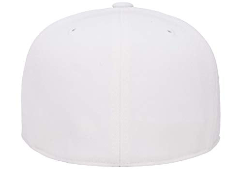 Flexfit Men's Flexfit 210 Fitted Flat Bill Cap Hat - color: White, size: Large-X-Large