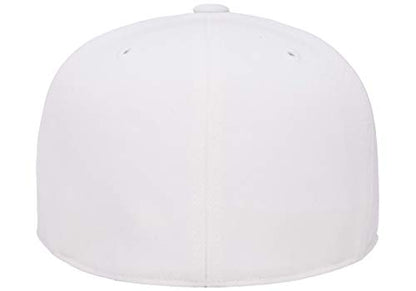 Flexfit Men's Flexfit 210 Fitted Flat Bill Cap Hat - color: White, size: Large-X-Large
