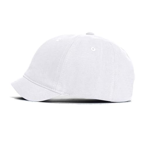 Men's Short Brim Baseball Cap Quick Dry Lightweight Breathable Adjustable Unstructured Dad Hat - color: White