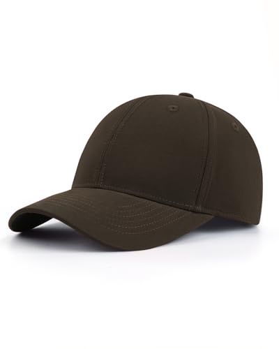 Zylioo XL XXL Big Head Baseball Cap, 100% Cotton Adjustable High Crown Hat - color: Coffee