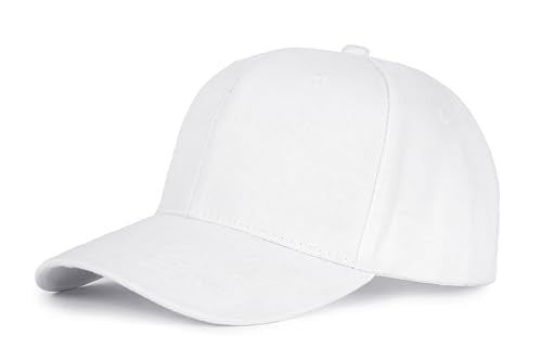 Edoneery Baseball Cap for Men and Women, Low Profile Washed Cotton Dad Hat - color: White-2
