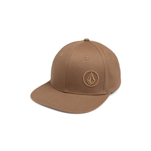 Volcom Men's Snapback Hat– 6-Panel Twill Flat Brim Cap Adjustable Snap Closure - color: Brown
