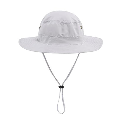 Home Prefer UPF50 Mens Sun Hat with Neck Flap Quick Dry UV Protection Cap Womens Wide Brim Fishing Hat Neck Flap Beach Garden - color: White
