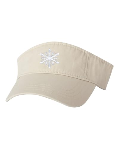 Go All Out Snowflake Cute Christmas Bucket Ponytail Visor Embroidered Cap Dad Hat - color: Stone