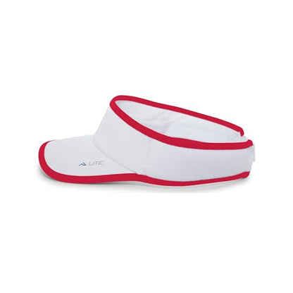 Pacific Headwear Unisex Adult Pacific Headwear Lite Allsport Active Visor - color: White/Red