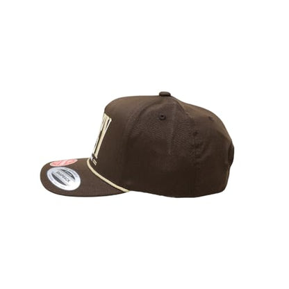 HOOEY Wild Ride Youth Hat - Brown Snapback Baseball Cap with Embroidered Logo, Adjustable 5-Panel Outdoor Casual Hat