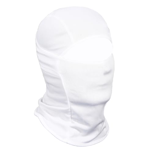 Achiou Ski Mask for Men and Women, Lightweight UV Balaclava Face Cover - color: New White