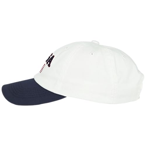 E BY ELIDAN USA Hat, Embroidered American Flag Baseball Cap for Men Women - color: White Navy With Usa Flag