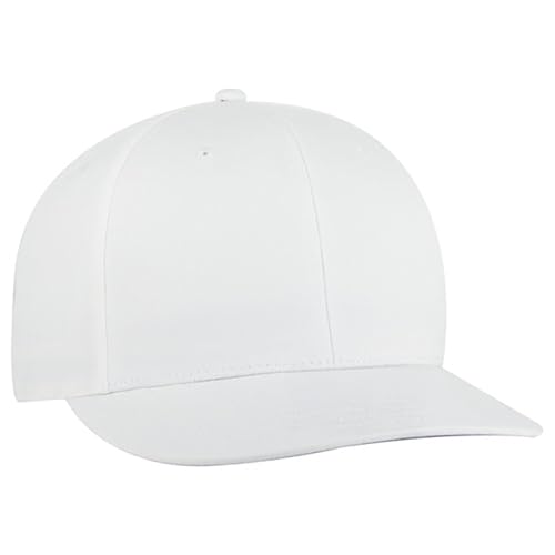 Ashen Fane Polyester Pro Style Structured High Profile Semi-Curved Bill Adjustable Snapback Hat - color: 6p - White