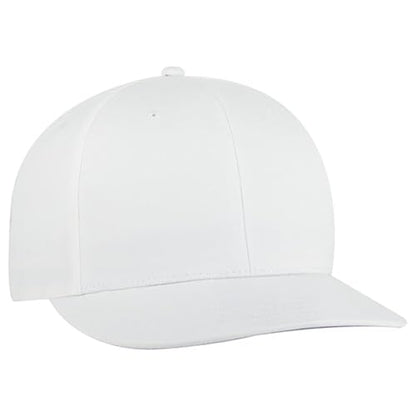 Ashen Fane Polyester Pro Style Structured High Profile Semi-Curved Bill Adjustable Snapback Hat - color: 6p - White