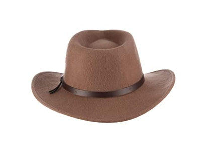 Scala - Outback Hat for Men, Wool Felt Sun Hat, Wide Brim UV Protection - color: Tan, size: Medium