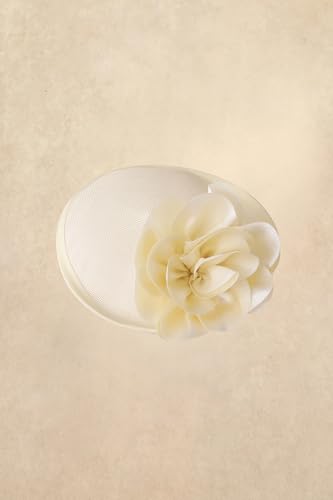 Coucoland Sinamay Flower Fascinators Hats for Women Pillbox Derby Headpiece - color: Beige