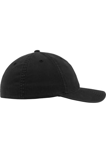 Flexfit Garment Washed Cotton Dad Hat Caps, Unisex, Garment Washed Cotton Dad Hat - color: Black, size: Large-X-Large
