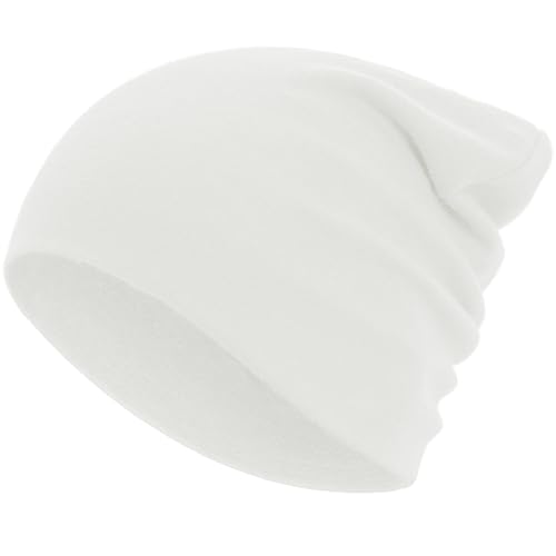 100% Cotton Thin Beanie Hat Women Men Soft Slouchy Chemo Skull Cap - color: 1pc White