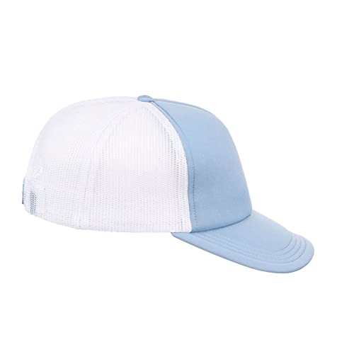 Lids Blank Basic Foam Trucker Adjustable Snapback Hat - color: Light Blue/White