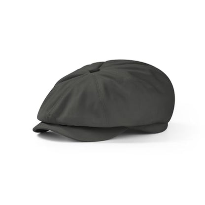 KUJUHA Newsboy Cap for Men Flat Cap 100% Cotton Irish Gatsby Ivy Golf Cabbie Hat Driving Hat - color: Gray, size: Large