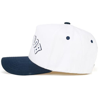 Premium Embroidered Hat | Houston Upside Down Hat - color: Navy/White