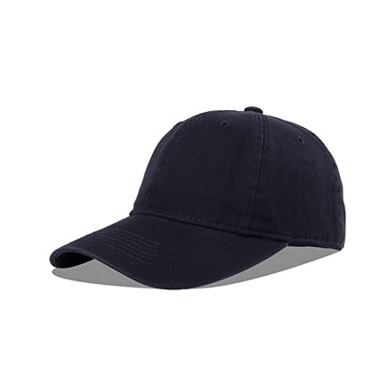LANGZHEN Unisex Baseball Cap 100% Cotton Fits Men Women Washed Denim Adjustable Dad Hat - color: Black