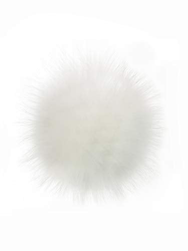Women's Slouchy Winter Beanie Hat with Removable Faux Fur Pom - color: Charcoal/White Pom