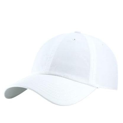 Washed Canvas Combed Cotton Unstructured Soft Crown Adjustable Dad Hat Baseball Cap - color: White