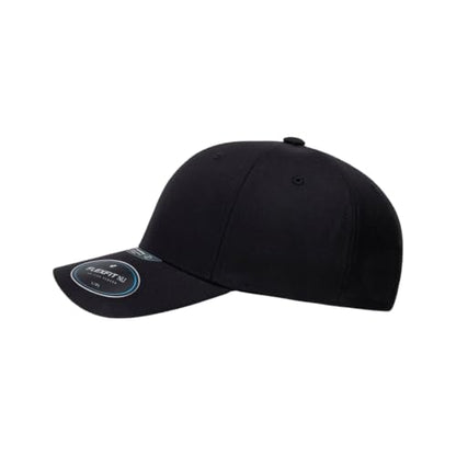 Flexfit NU Tri-Layer Athletic Fitted Baseball Cap with Seam-Sealed Taping - color: Black, size: Small-Medium