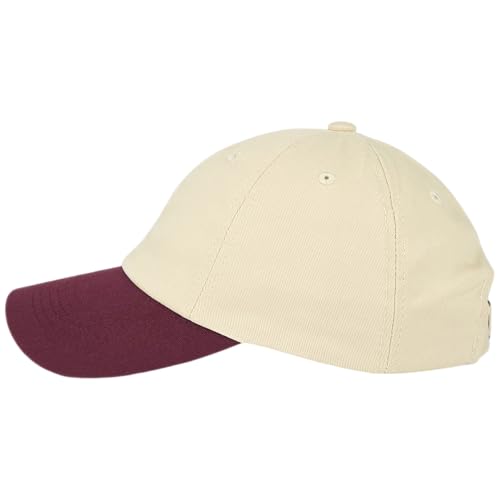 E BY ELIDAN Two Tone Dad Hat, Low Profile Baseball Cap - color: Stone Burgundy