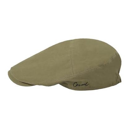 ZLYC Men Cotton Flat Cap Summer Scally Newsboy Beret Driver Hat - color: Solid Army Green