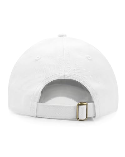 Zylioo Small Baseball Cap for Men Women, Adjustable Unstructured Dad Hat - color: White-fits 21.7"-22.4"/55cm-57cm
