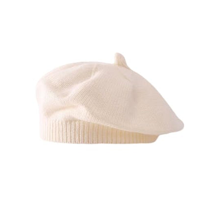 Infant Baby Boys Girls Beret Hat Fall Winter Knitted Beanie Hat Toddler Kids Beret Skull Hat French Artist Knit Hat - color: A-beige