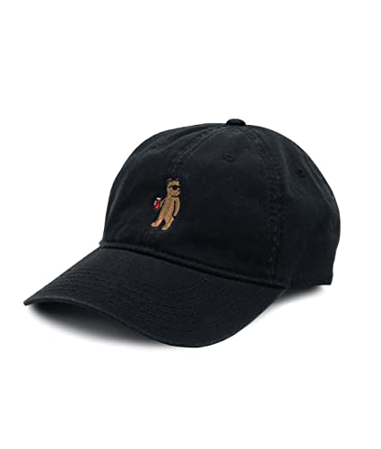 Riot Society Mens Embroidered Adjustable Dad Hat - color: Riot Bear (Black)