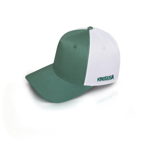 Baseball Cap 100% Cotton Hats for Men and Women for Cooling Performance, Adjustable and Washable Golf Hat - color: Green/White