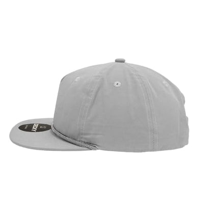 5 Panel High Profile Relaxed Cotton Blend Rope Hat - color: Grey