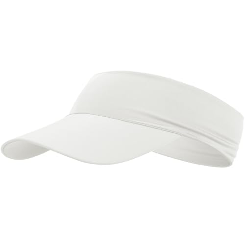 Cooling Stretchy Visor Hat for Women Men Summer Sports Sun Visors - color: White