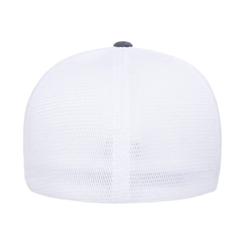 Flexfit Melange Unipanel Trucker Cap - color: Melange Dark Grey/White, size: Small-Medium