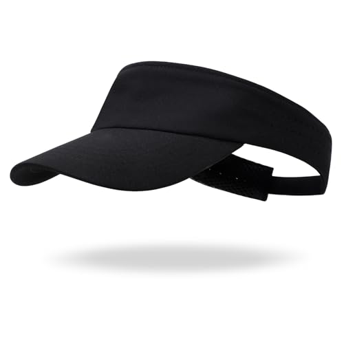Reflective Brim Quick Dry Lightweight Visor Hat - color: Black
