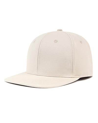 Zylioo XL 2XL Snapback Hat, Large Flat Bill Baseball Cap for Men Women - color: Beige, size: Large