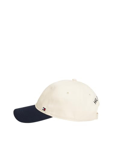 Tommy Hilfiger Men's Cotton Billy Adjustable Flap Baseball Cap - color: Vanilla/Sky Captain